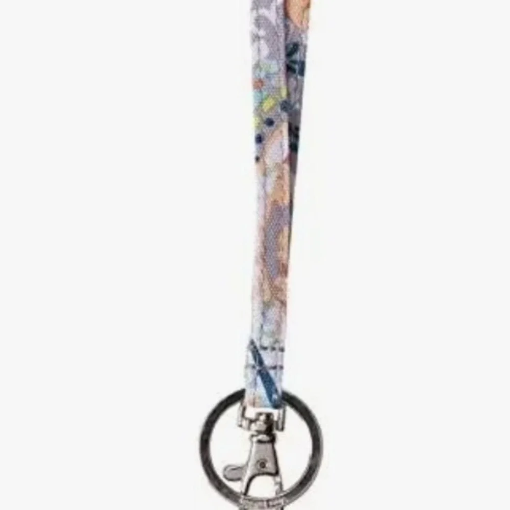 Vera Bradley ReActive Lanyard Citrus Paisley Recycled Floral Blue NEW